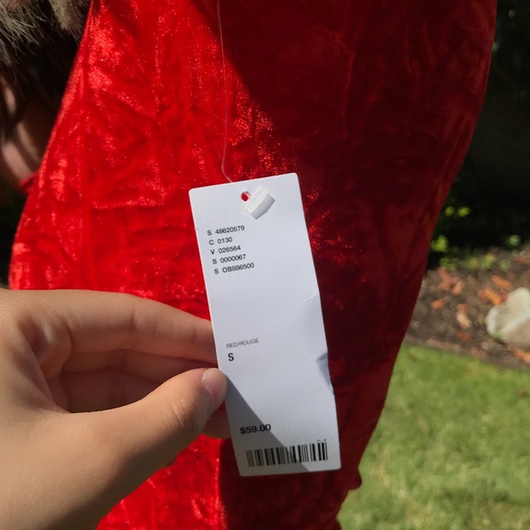 SOLD - Urban Outfitters Red Crushed Velvet Dress - Picture 2 of 9